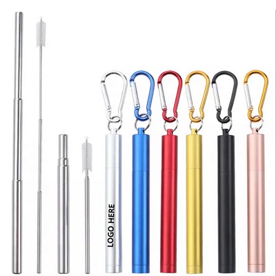 Reusable Collapsible Straws w/Metal Case