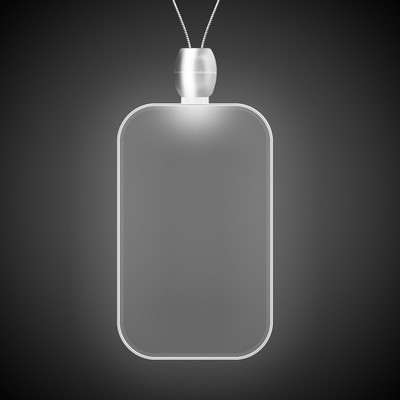 24" White Dog Tag Light-Up Pendant Necklace(Digi-Print)