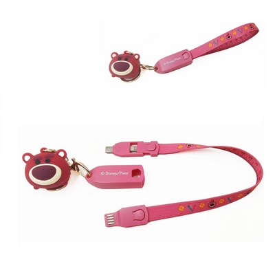 3in1 Phone Lanyard Charging Data Transfer Cable with PVC hanging
