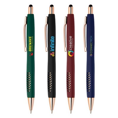 Avalon Softy Rose Gold Pen w/ Stylus - Full Color