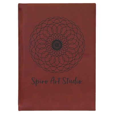 7" x 9 3/4" Rose Leatherette Sketch Book-Unlined Paper