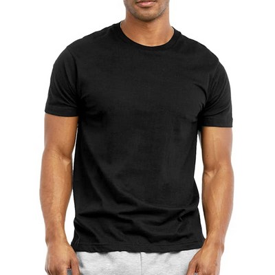 Men's Crew Neck T-Shirts - X-Large, Black (Case of 10)