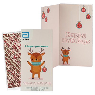 3.5 Oz. Belgian Chocolate Greeting Card Box (You Are So Deer To Me) - Peppermint Bar