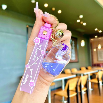 Purple Gas canister keychain with small animal