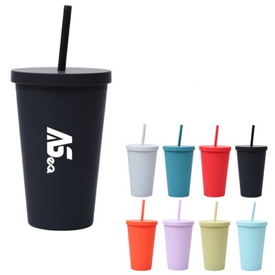 22Oz Double Wall Tumblers With Straws