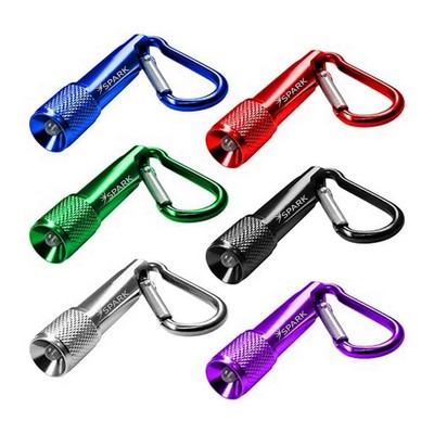 Aluminum LED Flashlight with carabiners