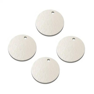 Silver Round Design Brass Pet Tag (1.38")