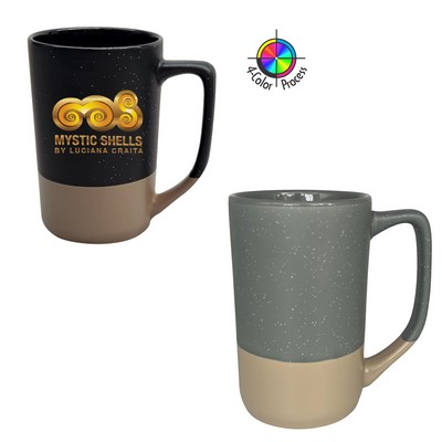 16 Oz. Tall Phoenix Cafe Mug - Satin Speckled Slate & Warm Gray Base - Dishwasher Safe - Full Color