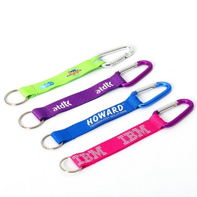 3/4" Sublimated Polyester Pocket Lanyard with Carabiner and Keyring