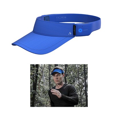 Hakii Open Ear Bluetooth Headphones with Mic Blue Visor, IPX5 sweatproof Fast Charging