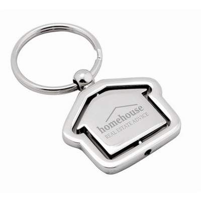 House Shape Metal Keychain
