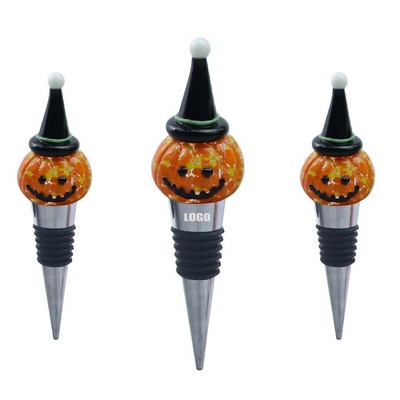 Whimsical Halloween Cracked Pumpkin Wine Stopper Cork