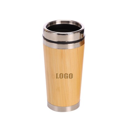 15 oz. Bamboo Encased Stainless Steel Travel Mug