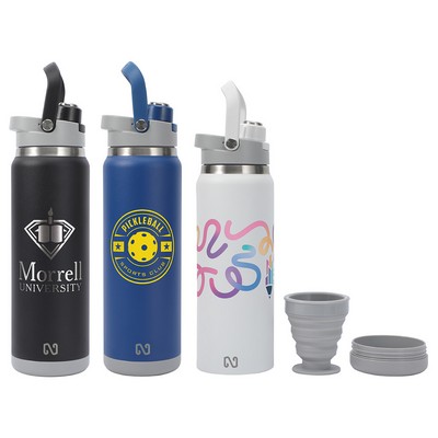 NAYAD® Crusade 28 oz Stainless Steel Double-Wall Bottle with Hidden Cup