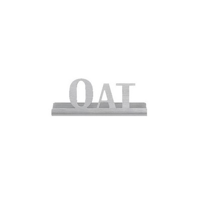 Laser Cut Brushed Stainless Table Sign (Oats)