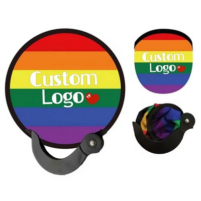 Rainbow LGBT Twist Chill Mini Hand Fan w/ Pouch