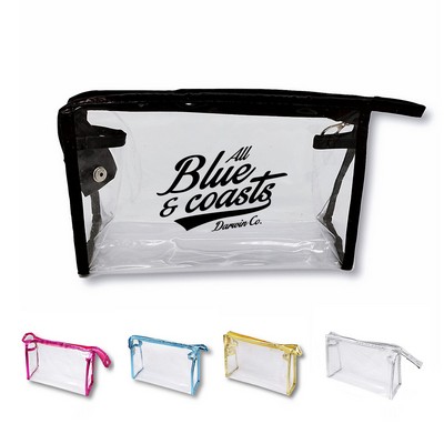 Clear PVC Zippered Cosmetic Travel Pouch