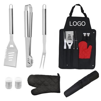 Barbeque Now Apron and 6 piece BBQ Set