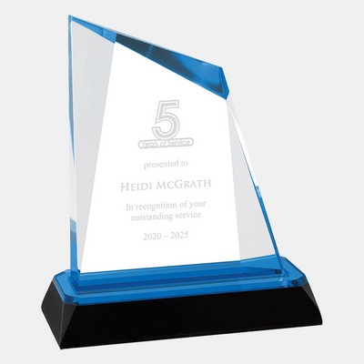 Acrylic Blue Peak Diamond Award with Base (M)