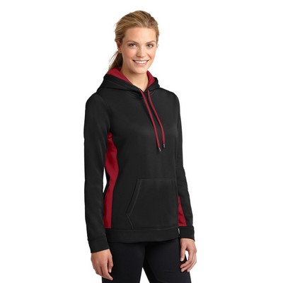 Sport-Tek Women's Sport-Wick Fleece Colorblock Hooded Pullover