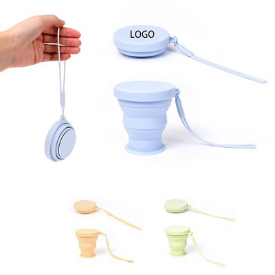 180ml Silicone Collapsible Travel Cup with Rope