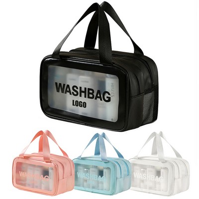 Travel Toiletry Bag Matte Translucent with Handy Handle