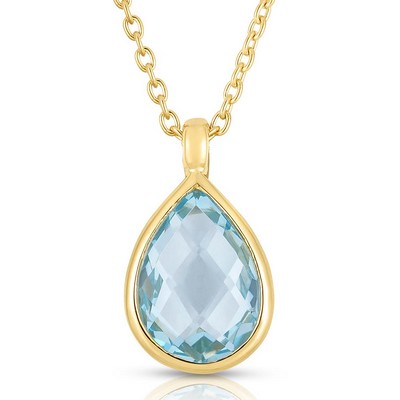 Jilco Inc Blue Topaz Necklace - Pear