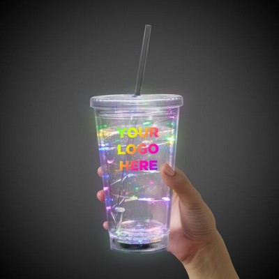 Imprinted Multicolor String Light 16 Oz. LED Cup