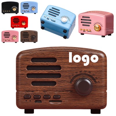 SonicWave Vintage Portable Retro Vintage Wireless Bluetooth Speaker Rechargeable Music Player