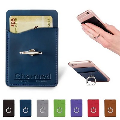 Card Holder With Metal Ring Phone Stand