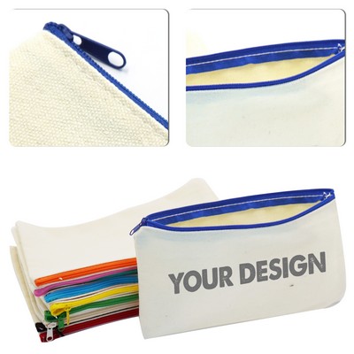 12oz Canvas Zippered Pencil Case