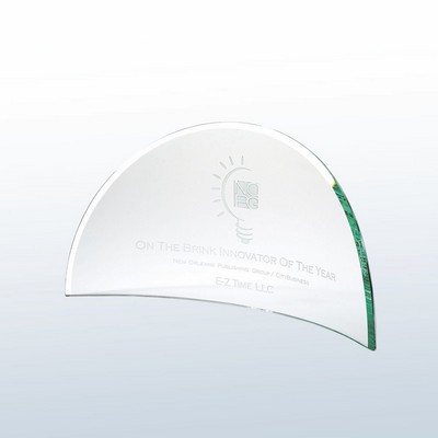 Jade Glass Beveled Moon - 5" x 10" x 3/16"