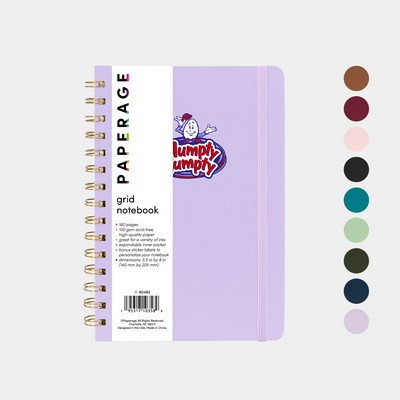 PAPERAGE® Spiral Hardcover Graph Grid Journal Notebook with 160 Pages