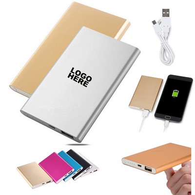 Custom Aluminum Pocket Charger Slim Portable Business Travel Power Bank