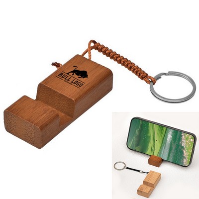 Wood Phone Stand Block Keychain