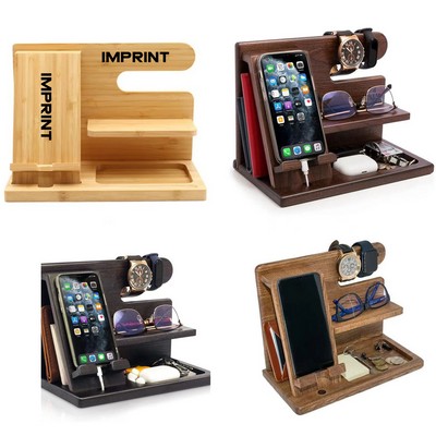 Bamboo Wood Phone Stands Desk Organizers
