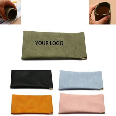 Snap-Closure PU Leather Eyeglass Case