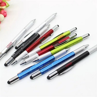 6" 1 Multitool Stylus Pen with Ruler, Level, Screwdriver