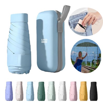Promotional Travel Mini Pocket Umbrella with Portable Case