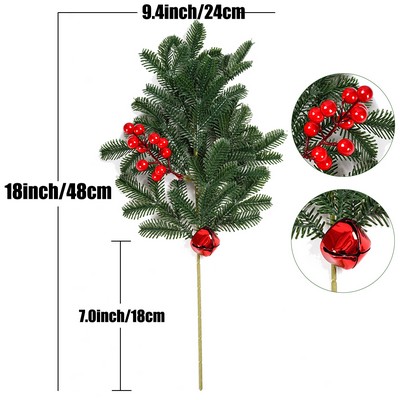 Artificial Cedar Decoration with Red Berries and Bells