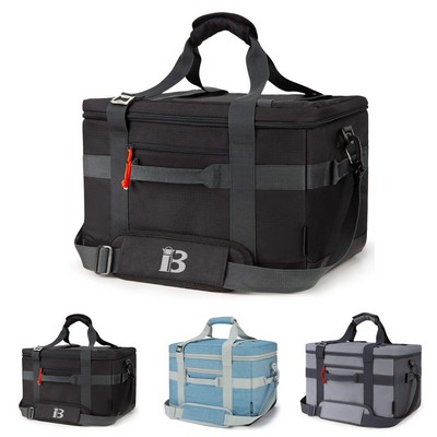 32L Portable Foldable Oxford Insulated Cooler Bag w/ Handle