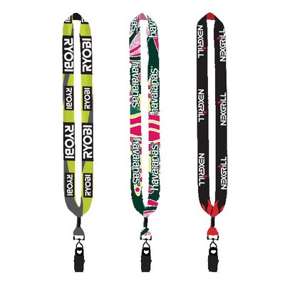 1" Dye Sublimated Lanyard with Metal Crimp & Metal Bulldog Clip