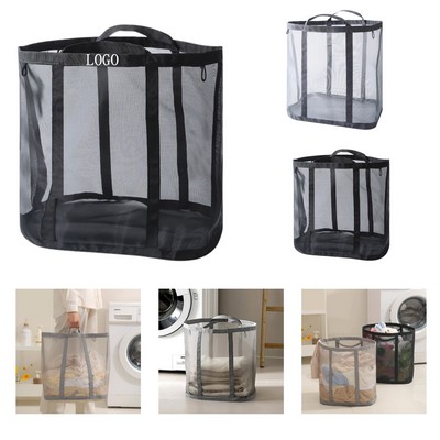 Foldable Mesh Laundry Clothes Basket