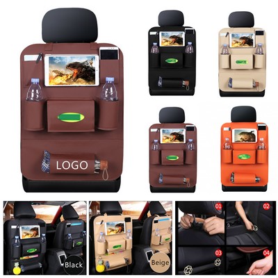 Leather Car Seat Back Storage Pocket