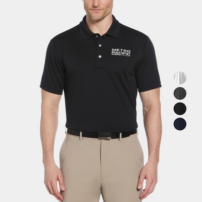 PGA TOUR® Moisture Wicking Men's Airflux Solid Mesh Golf Polo Shirt with Custom Logo