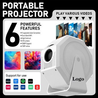 Compact Adjustable To Any Angle Portable Projector