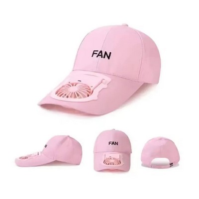 Adult Baseball Cap With USB Charging Fan