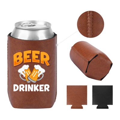 Deluxe PU Leather Insulated Can Cooler