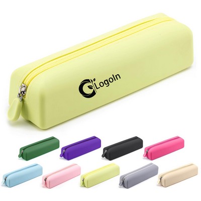 Silicone Pencil Pouch Case Organizer Makeup Bag Peak Green