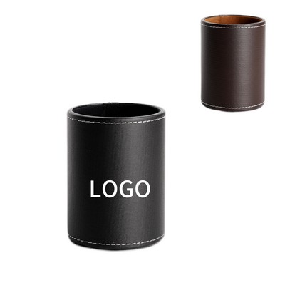 Business Leather Round Pen Holder